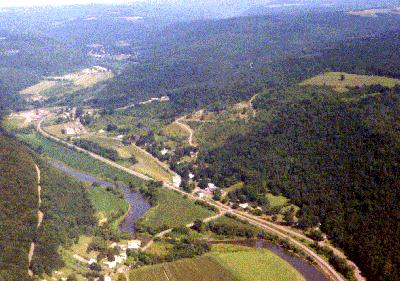 aerial view of Cameron Mills, New York