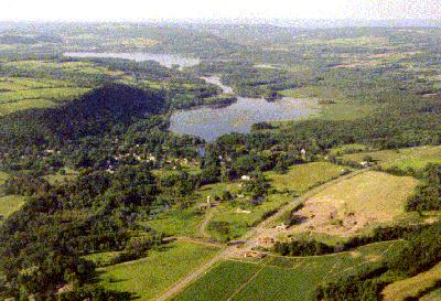 aerial view of Bradford, New York
